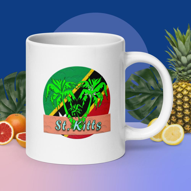 St. Kitts  White glossy mug