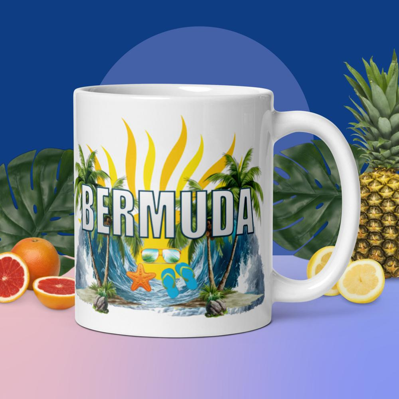 Bermuda  White glossy mug