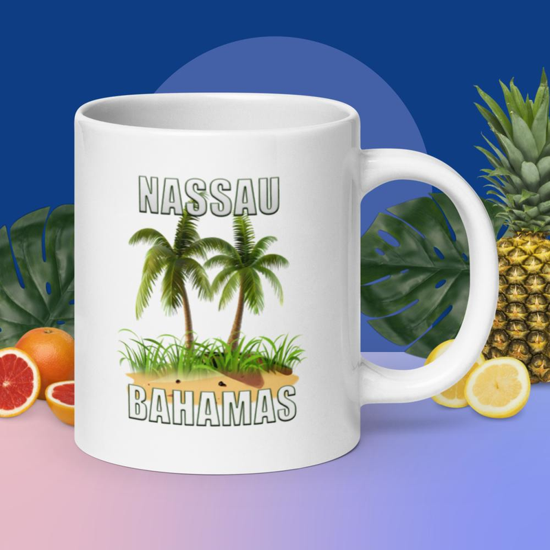 Nassau Bahamas  White glossy mug