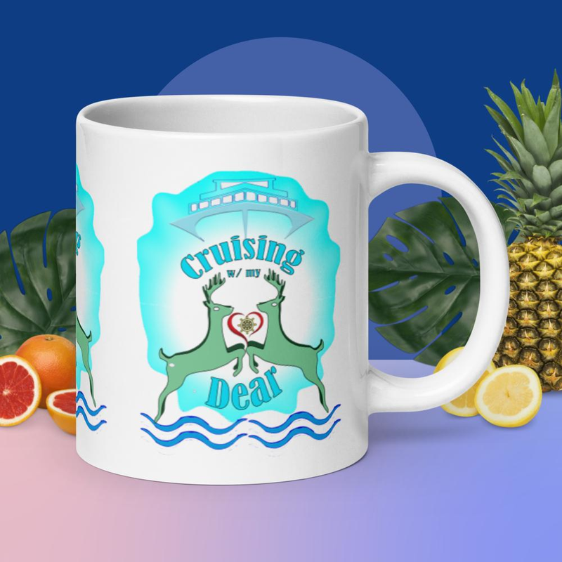 Cruising with My Dear White glossy mug 