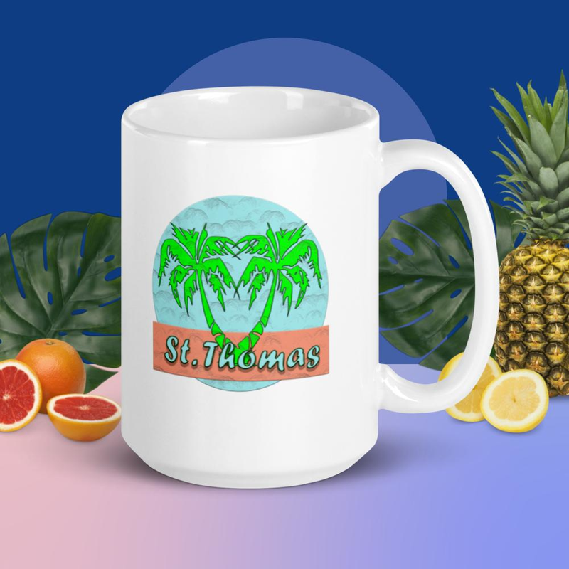 St. Thomas White glossy mug