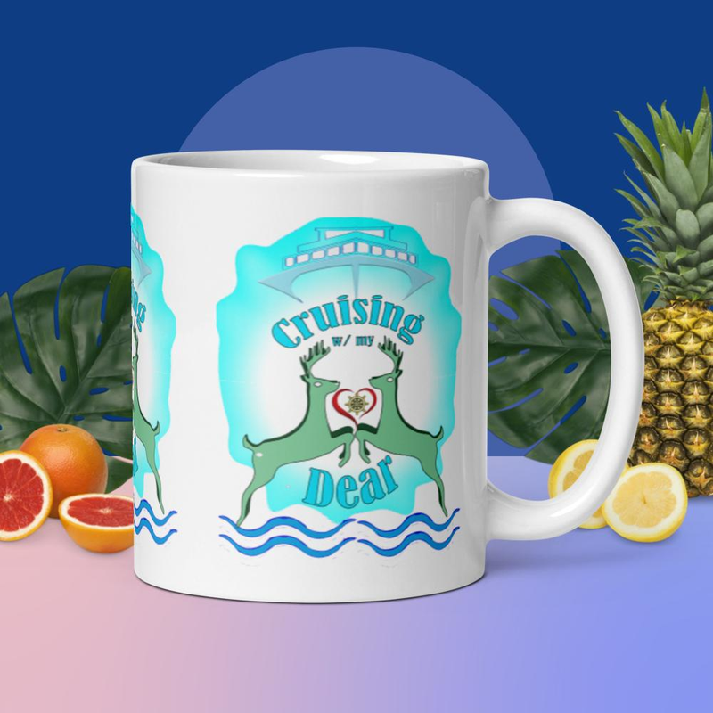 Cruising with My Dear White glossy mug 
