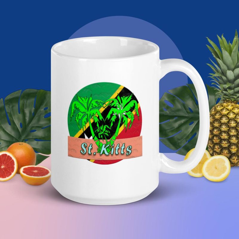 St. Kitts  White glossy mug