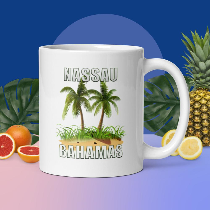 Nassau Bahamas  White glossy mug