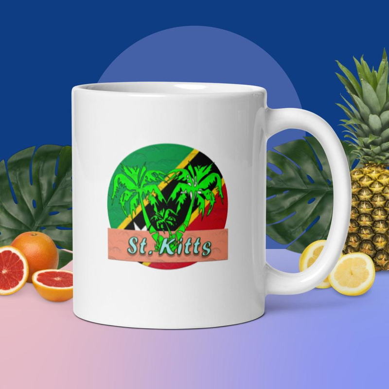 St. Kitts  White glossy mug