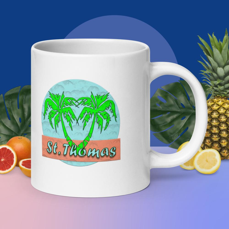 St. Thomas White glossy mug
