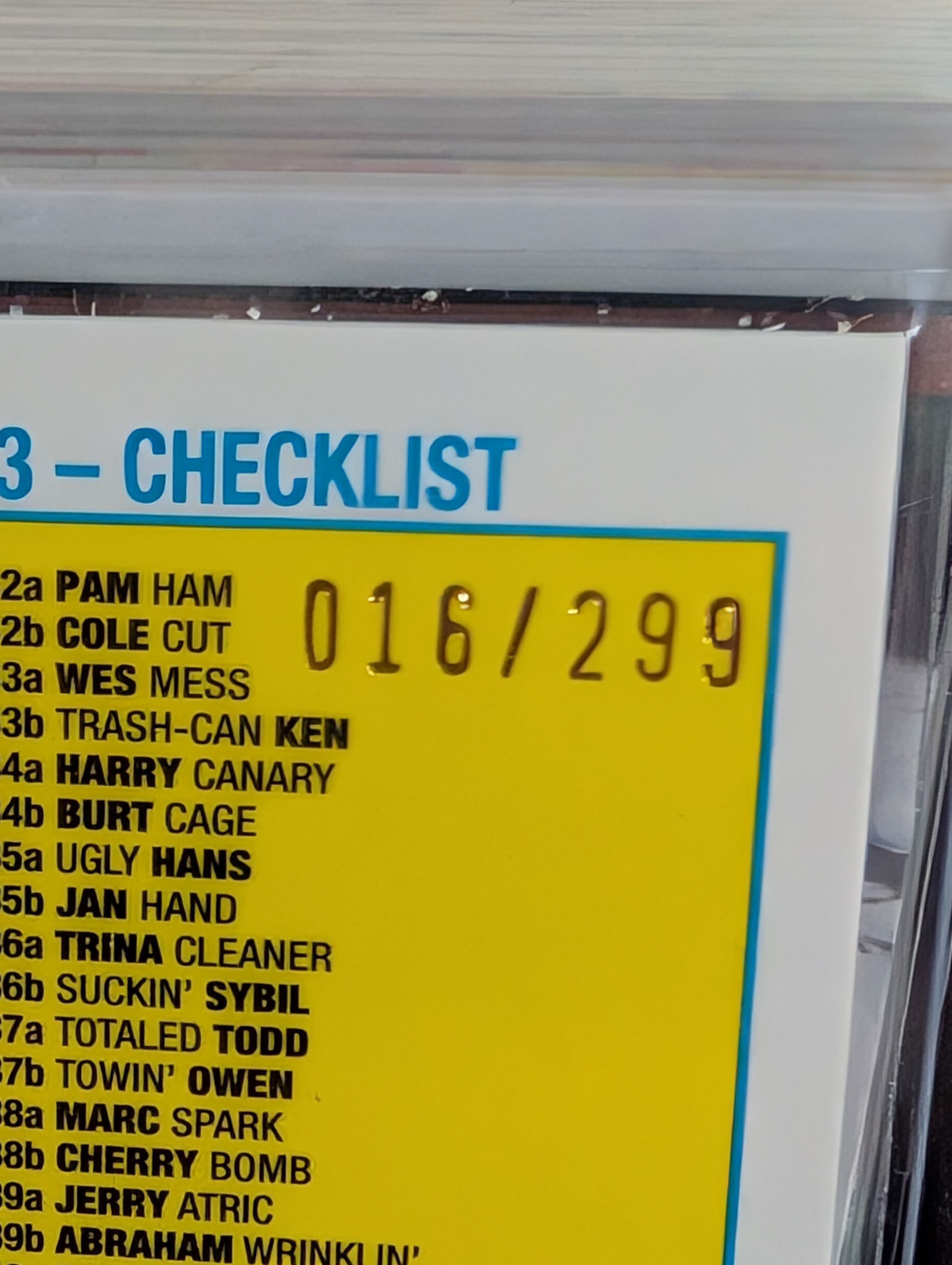 Garbage Pail Kids Checklist Card – Limited Edition