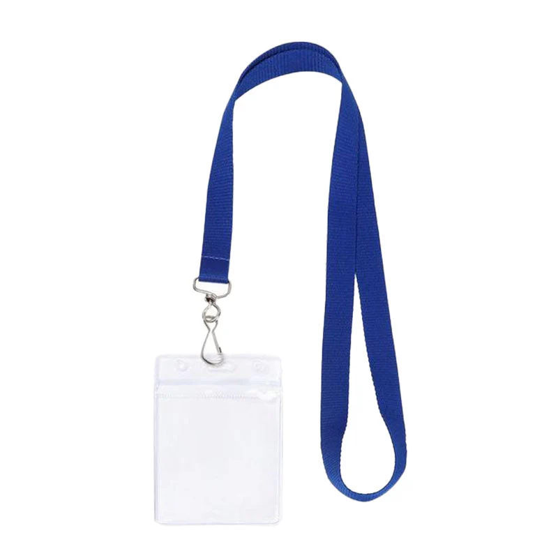 Blue Lanyard with Clear Badge Holder