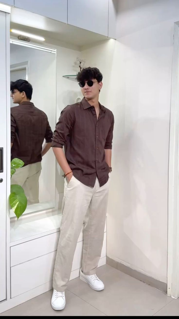 Men's Brown Casual Shirt