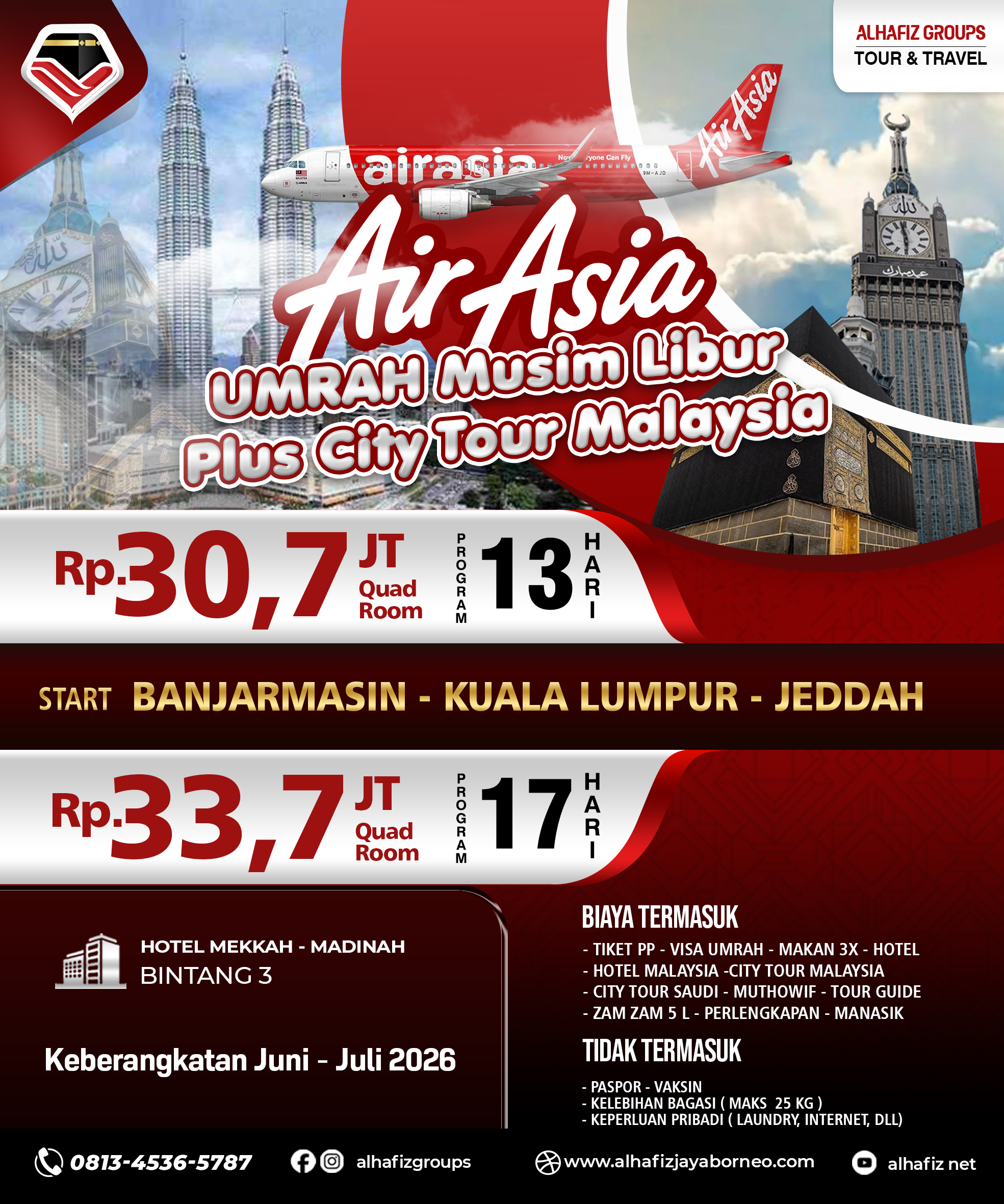 Paket Umrah Musim Libur 2026 Plus City Tour Malaysia