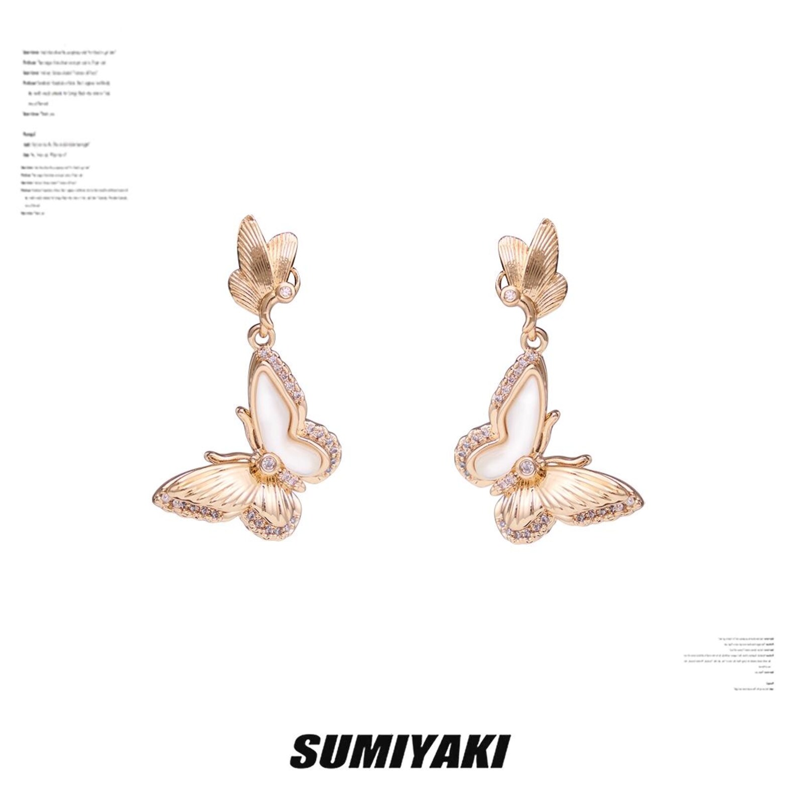 Golden Butterfly Drop Earrings