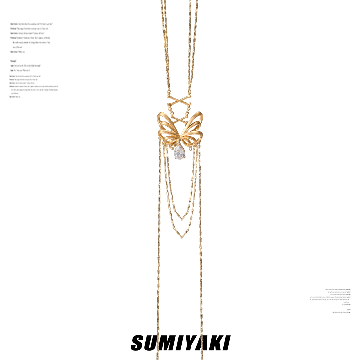 Skeletal Butterfly Tassel Lariat