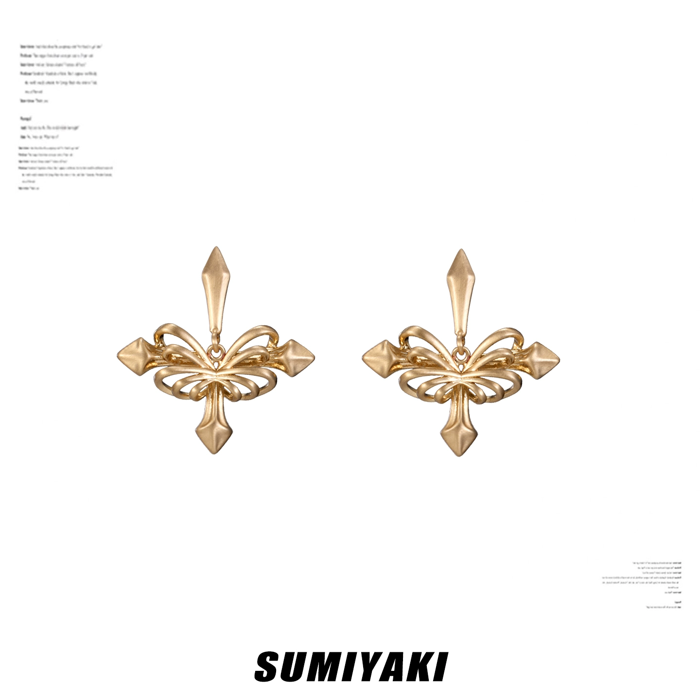 Skeletal Butterfly Cross Earrings