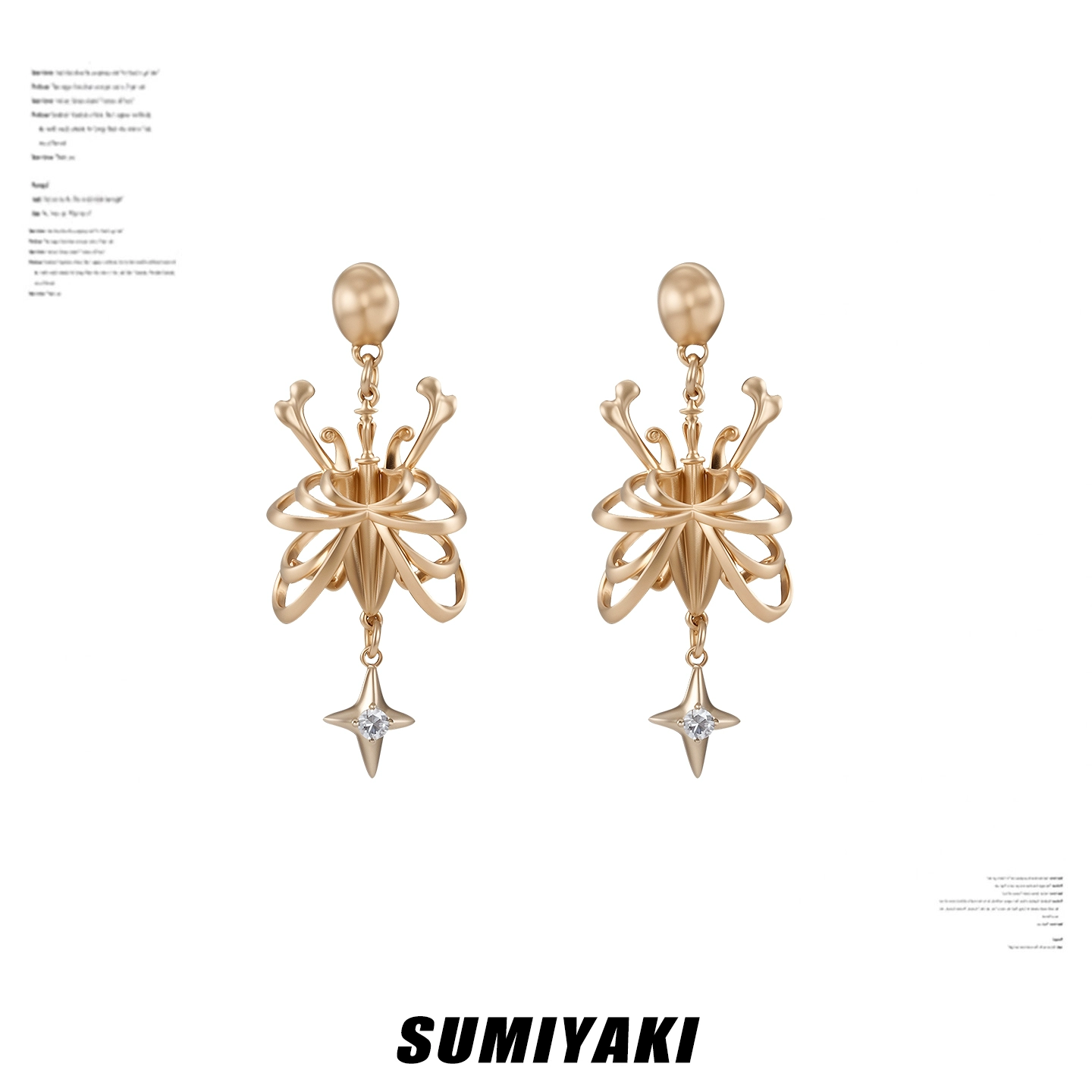 Skeletal Butterfly Star Earrings