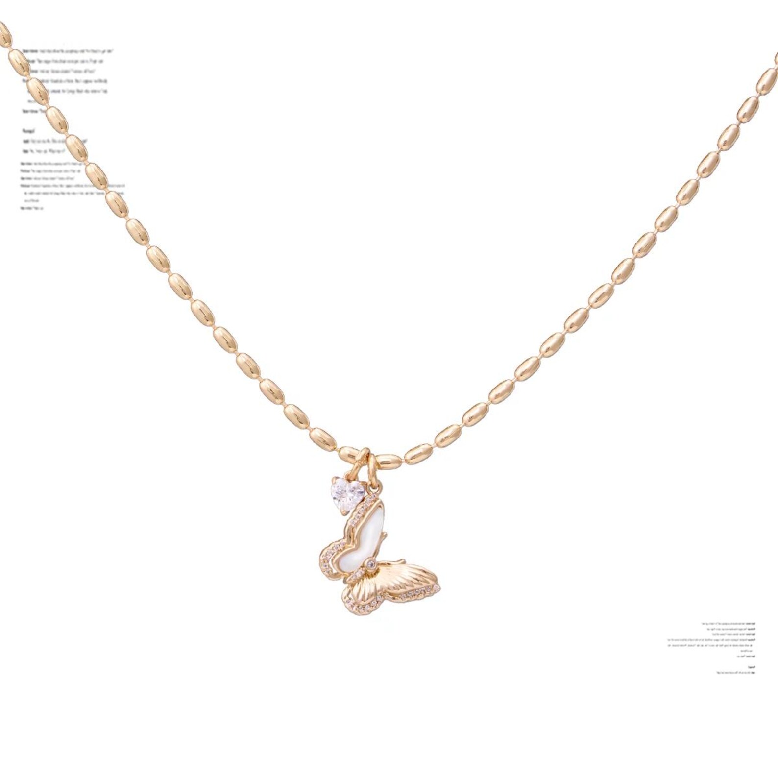 Golden Butterfly Pendant Necklaces