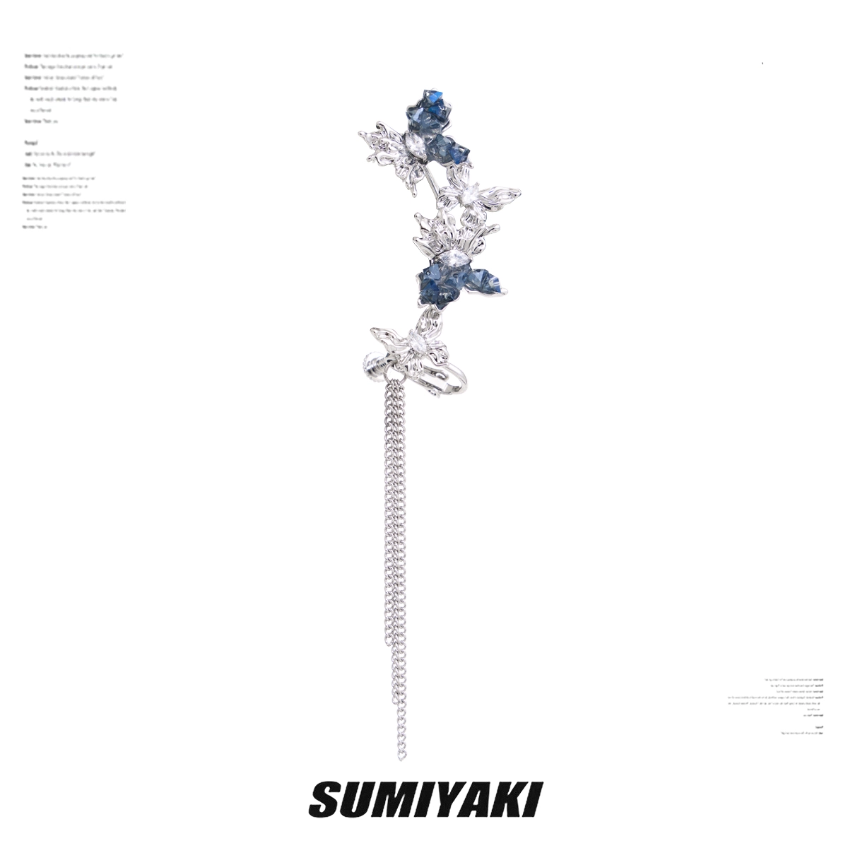 Glacial Butterfly Tassel Ear Cuff