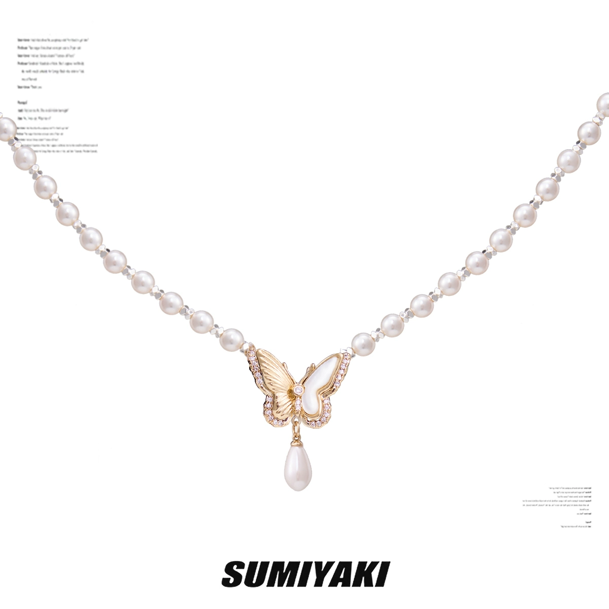 Golden Butterfly Pearl Necklaces