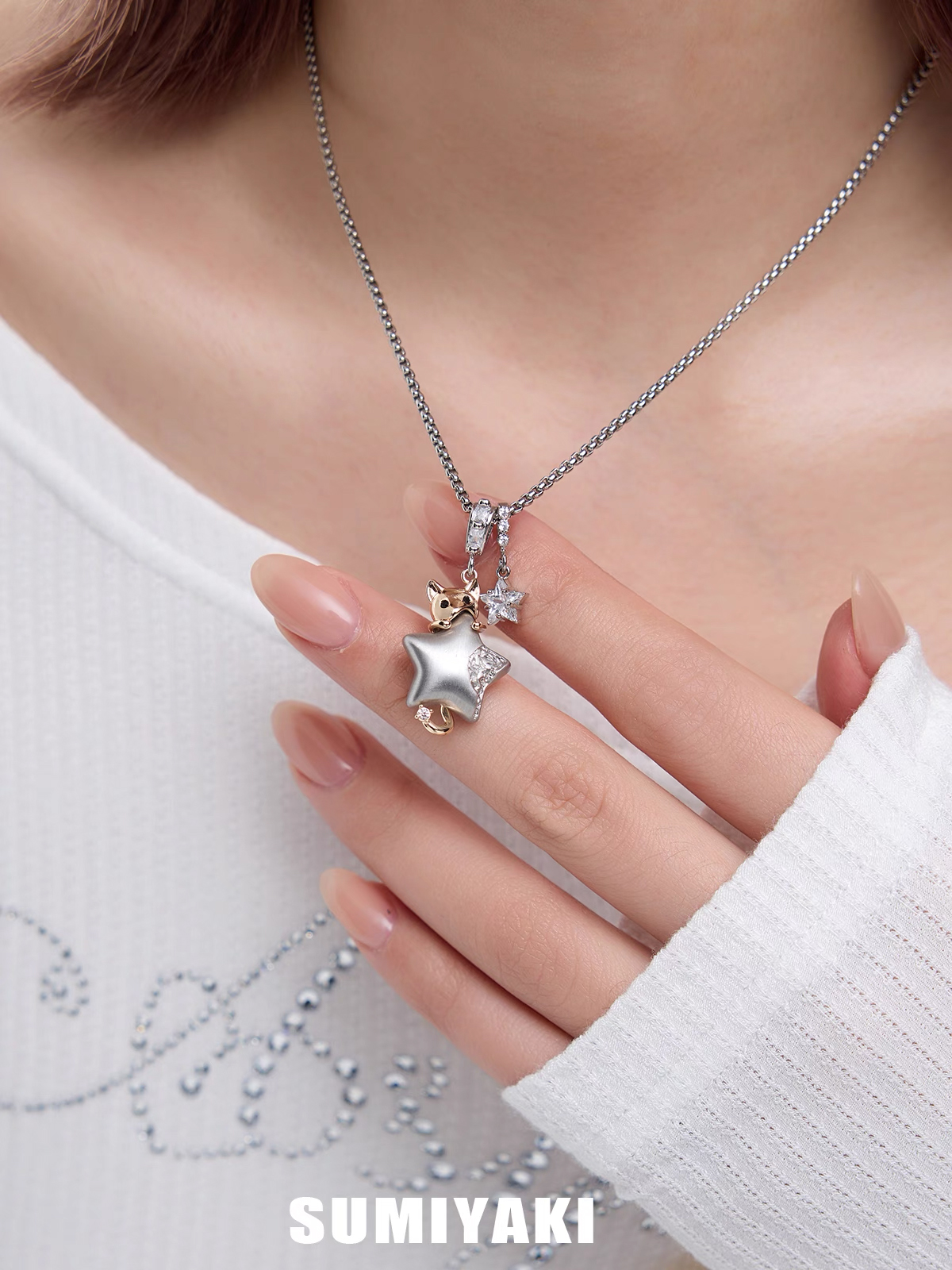 Starry Wishes Cat Pendant Necklace