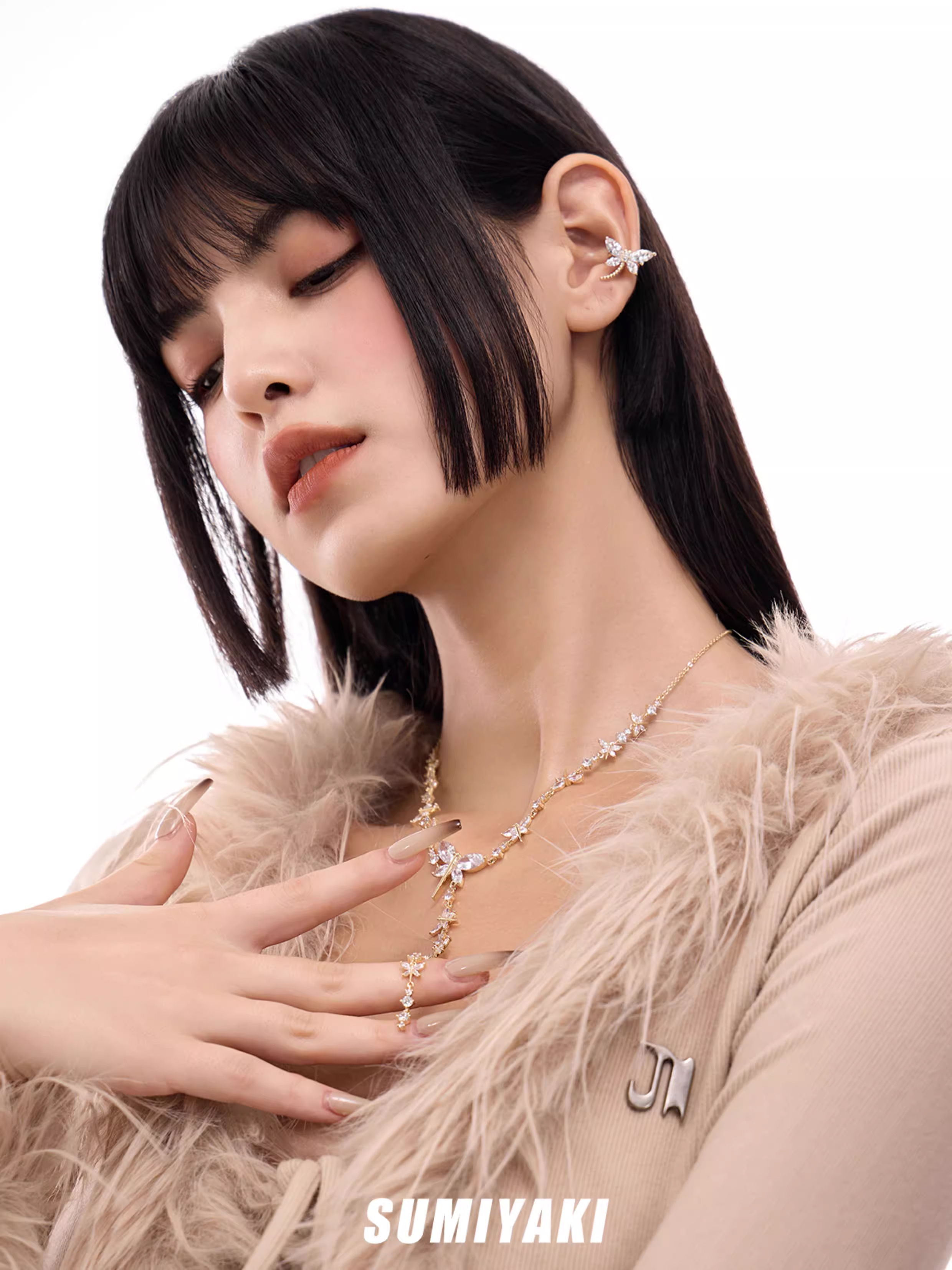 Crystal Dragonfly Tassel Lariat