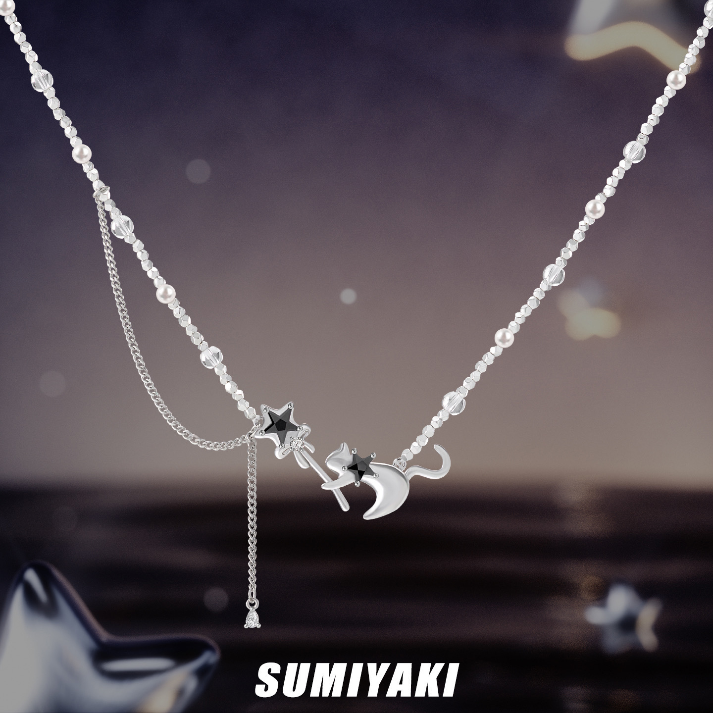 Magic Cat Pearl Lariat