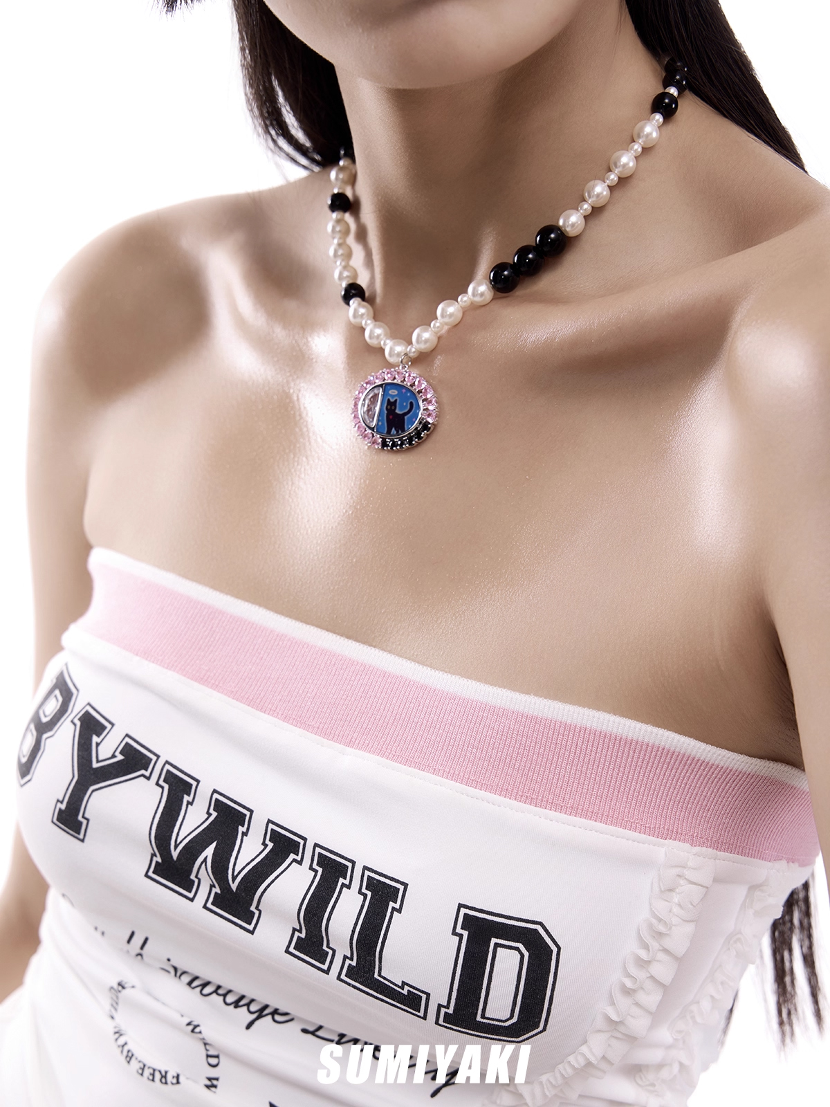 Angel Cat Pearl Necklace