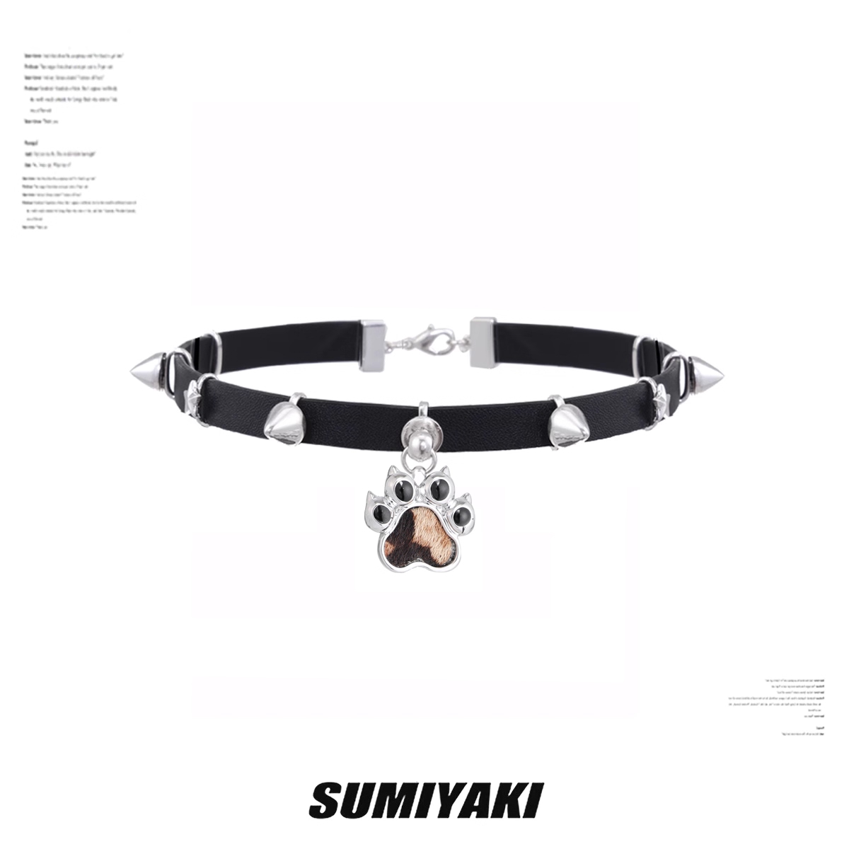Leopard Kitty Paw Leather Choker