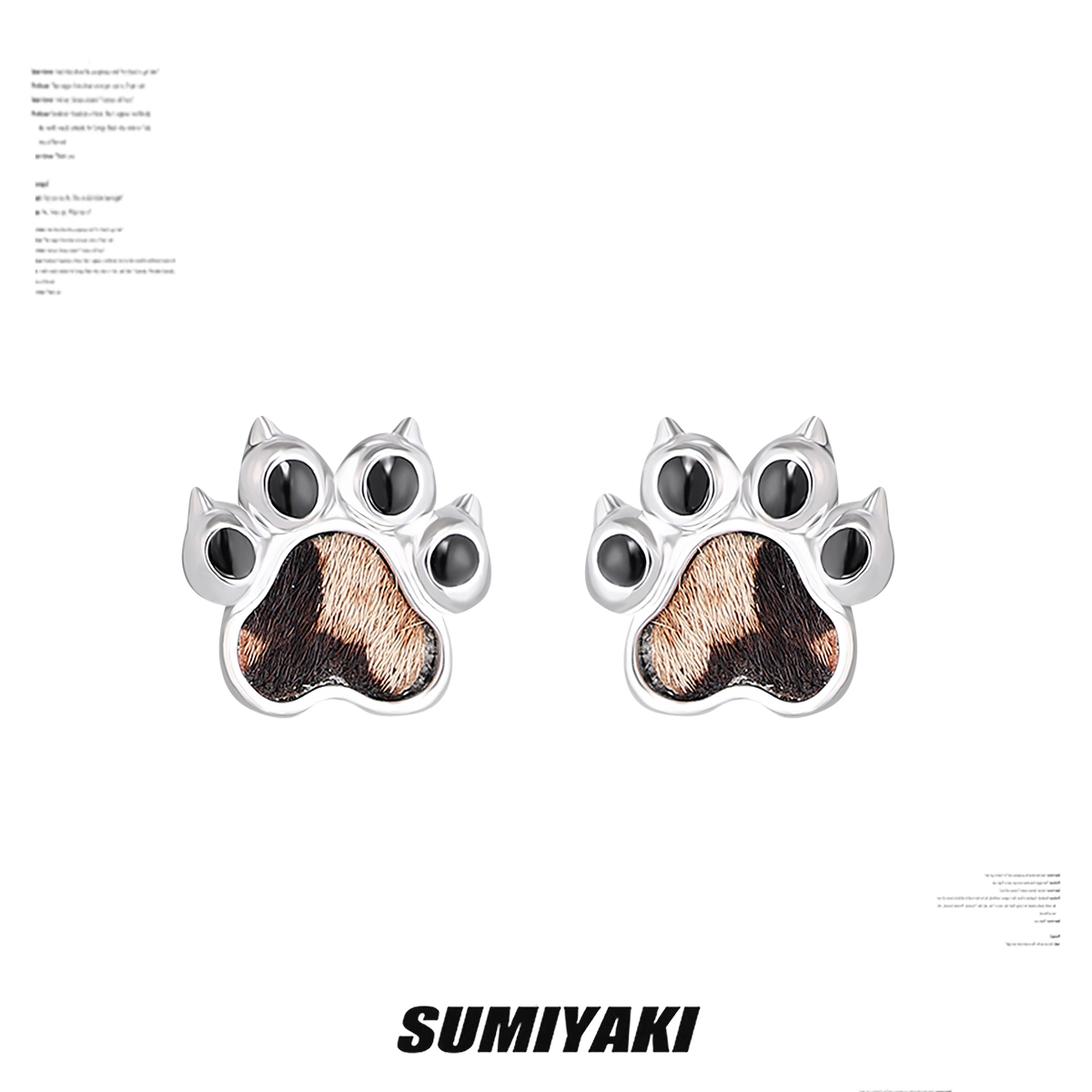 Leopard Kitty Cat Face Stud Earrings