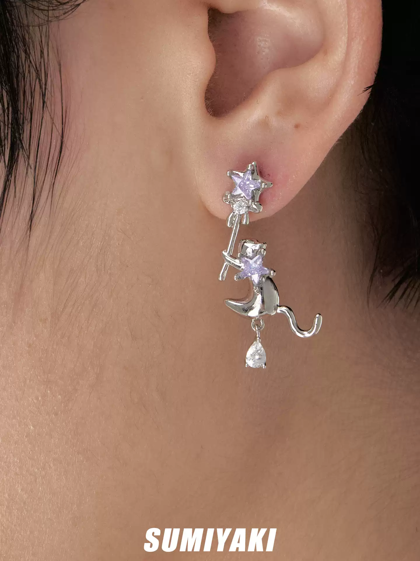 Magic Cat Asymmetrical Earrings