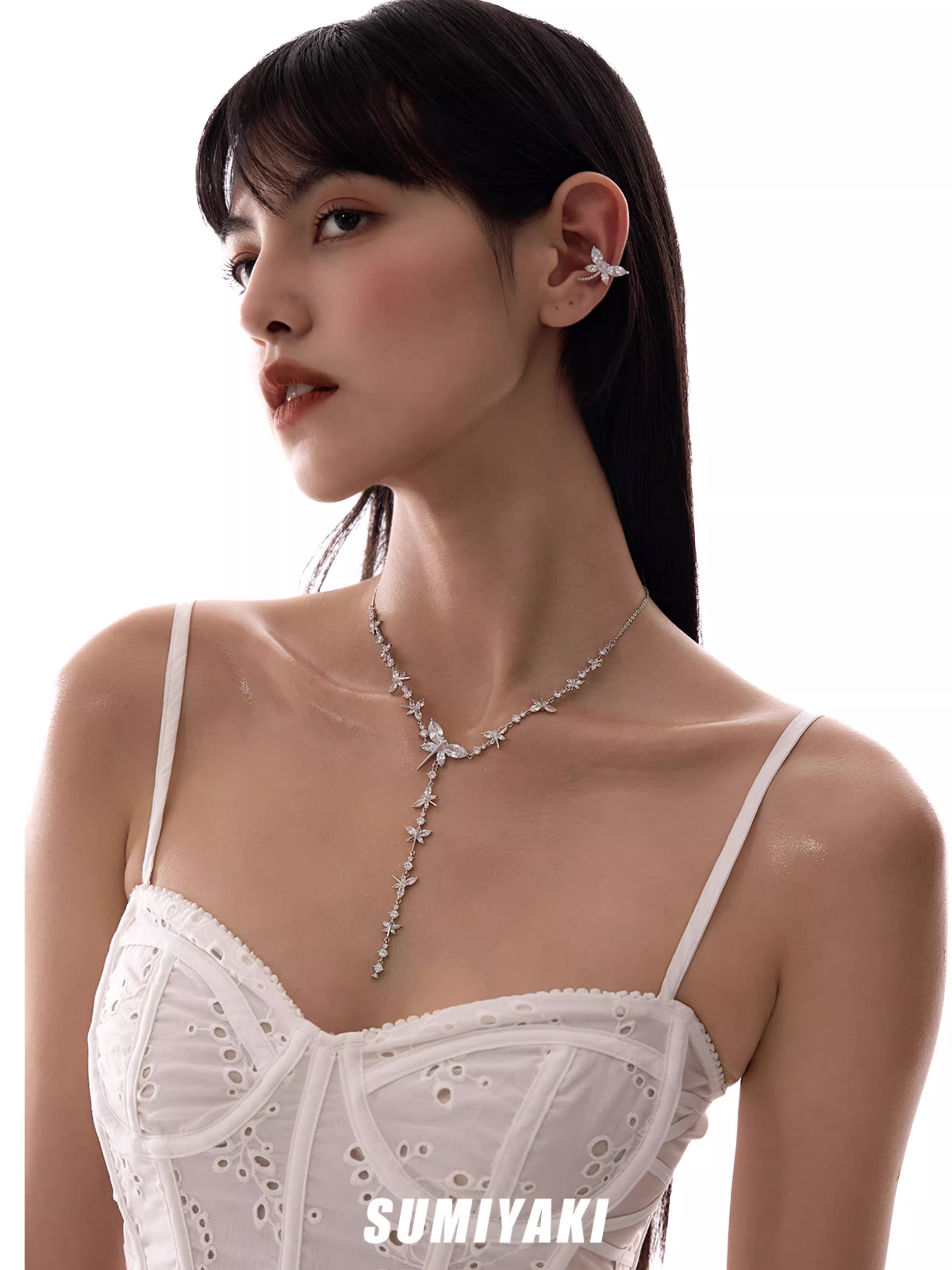 Crystal Dragonfly Tassel Lariat