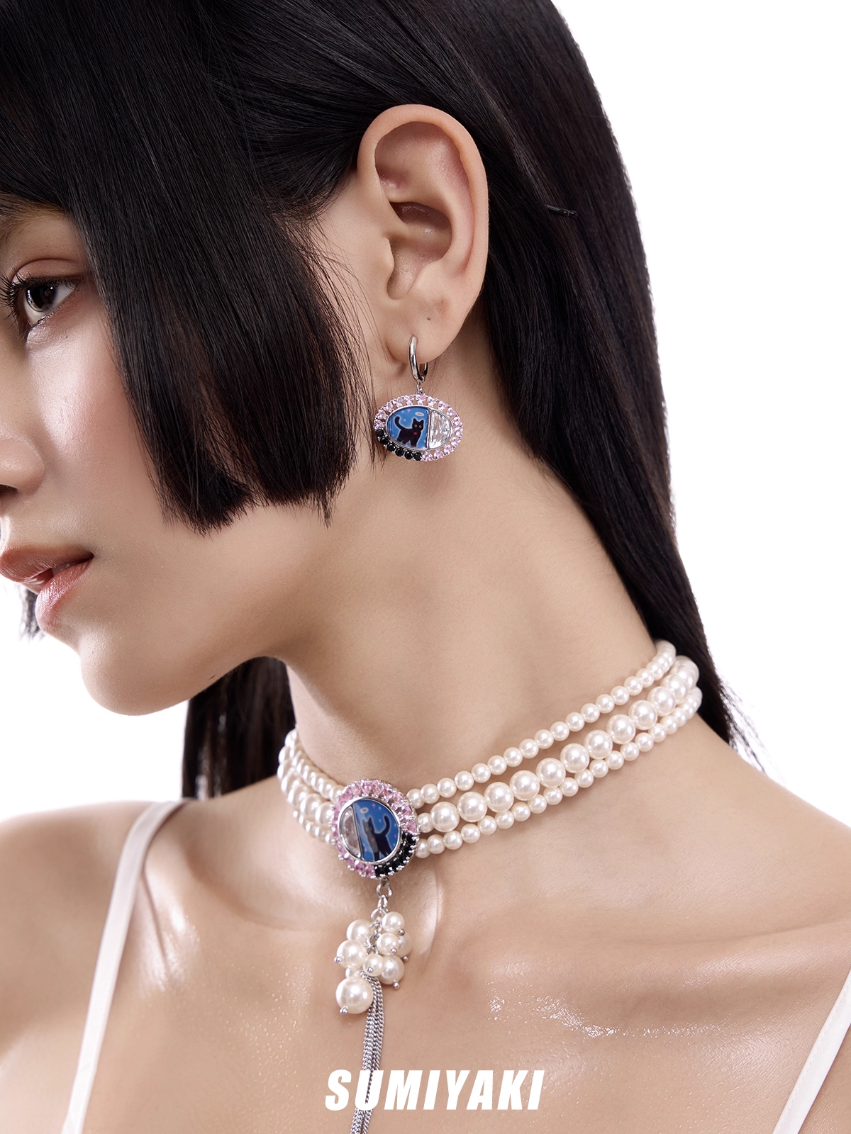 Angel Cat Hoop Earrings