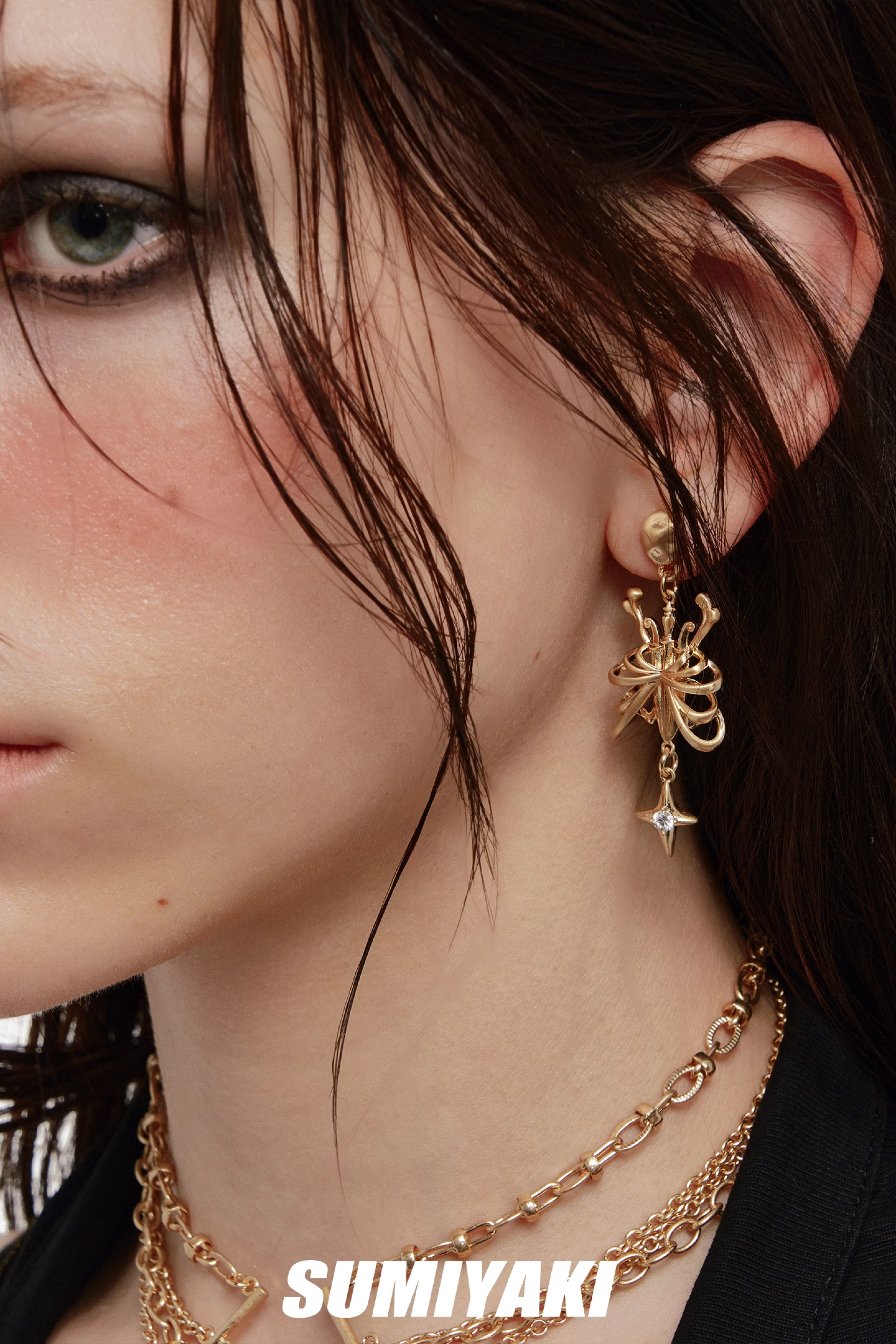 Skeletal Butterfly Star Earrings