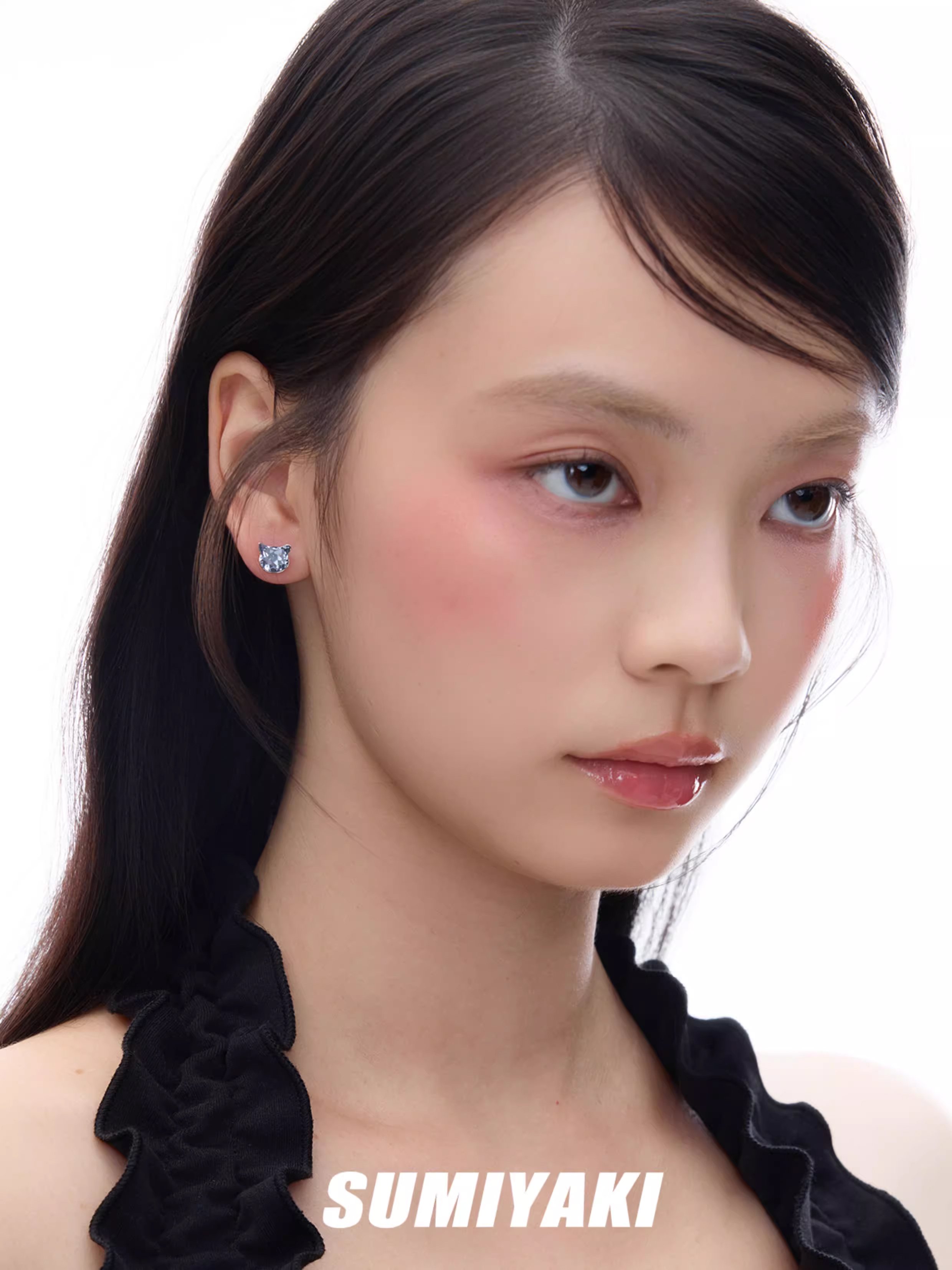 Crystal Cat Stud Earrings