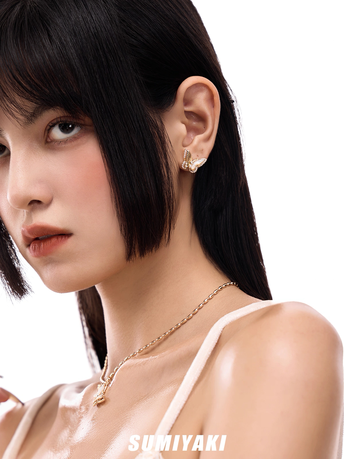 Golden Butterfly Stud Earrings