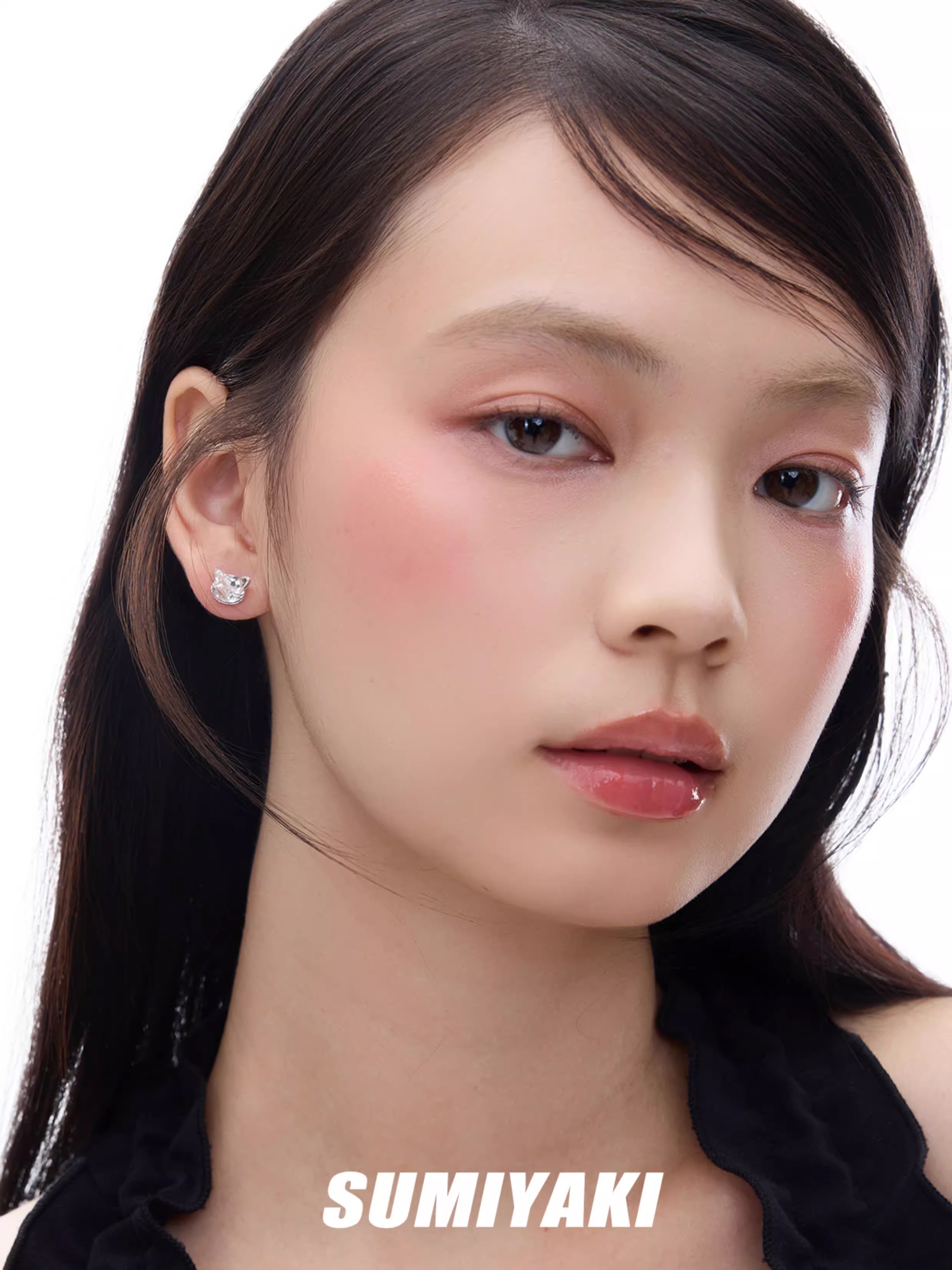 Crystal Cat Stud Earrings