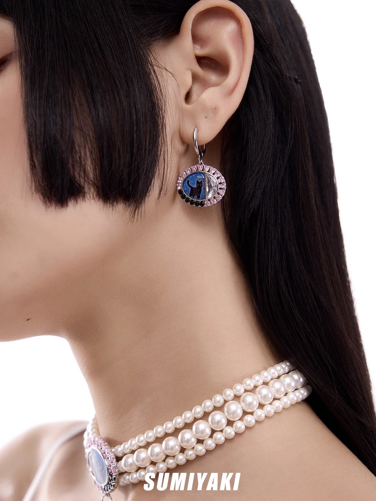 Angel Cat Hoop Earrings