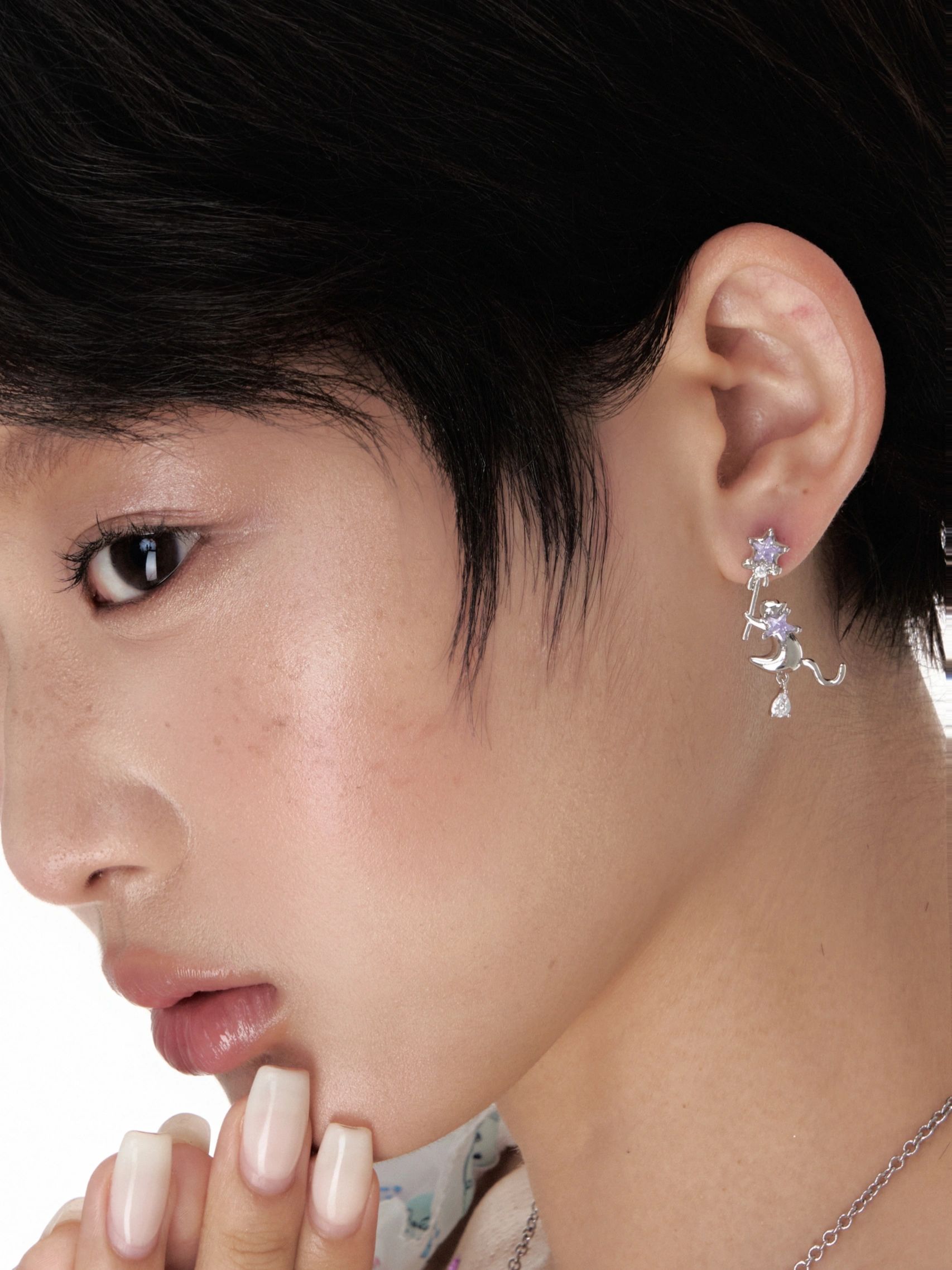 Magic Cat Asymmetrical Earrings