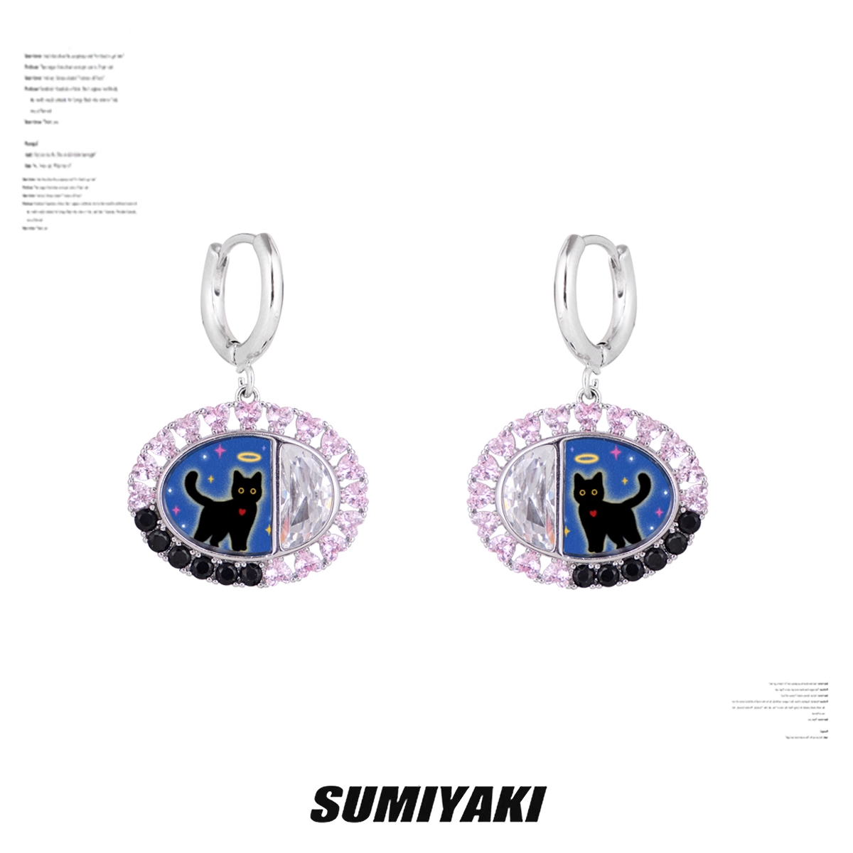 Angel Cat Hoop Earrings