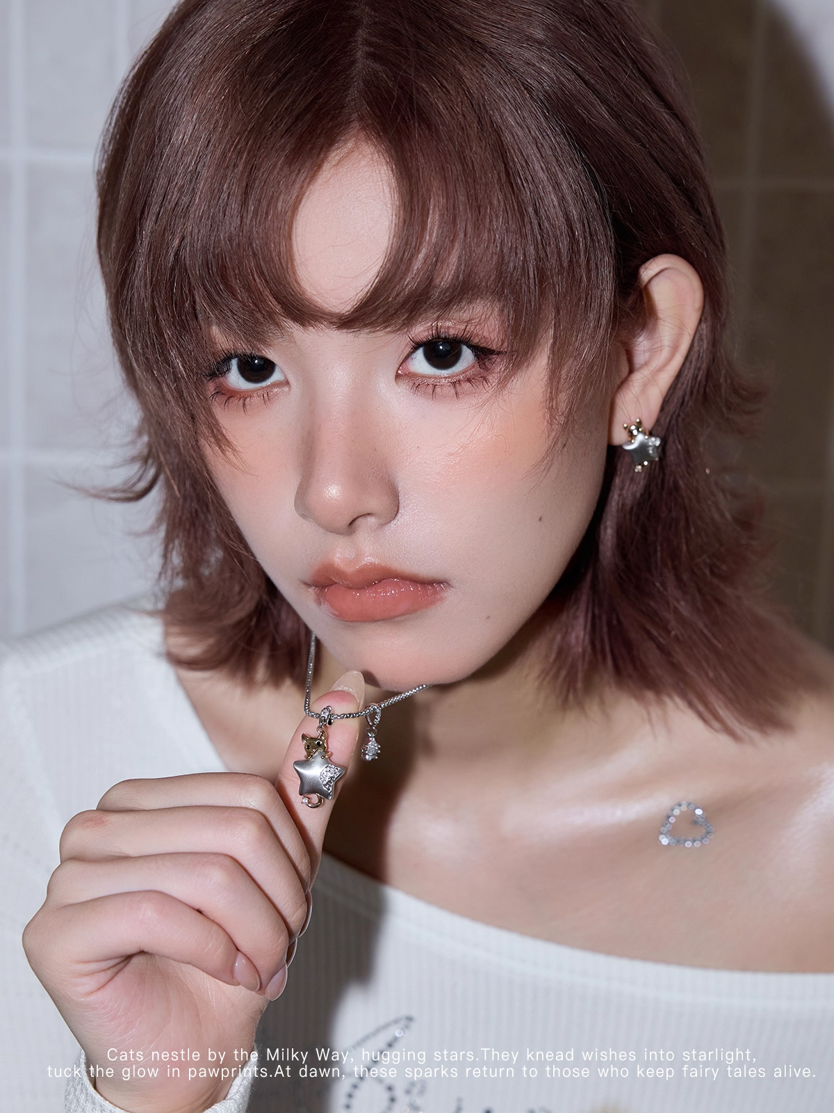 Starry Wishes Cat Pendant Necklace