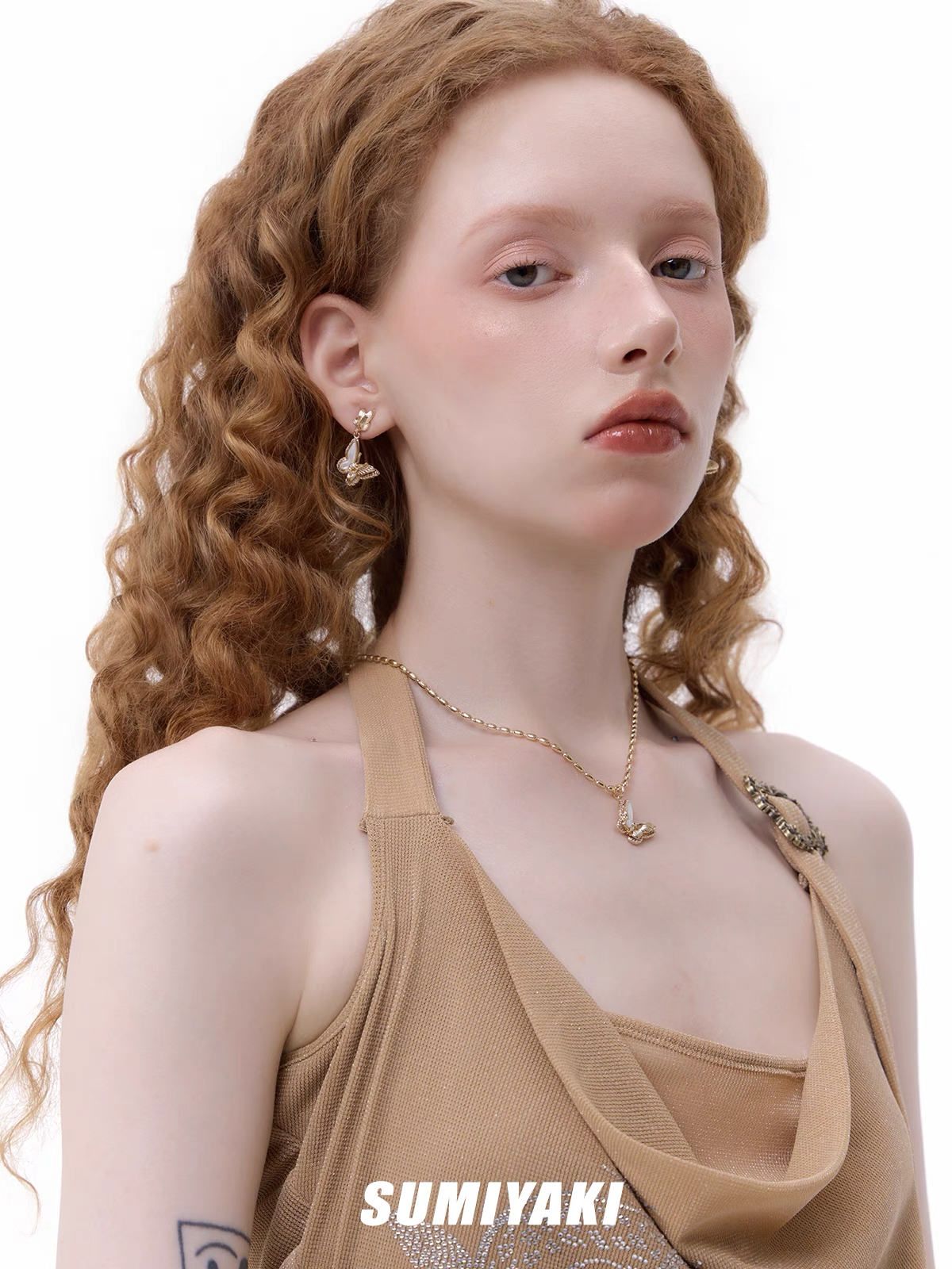 Golden Butterfly Drop Earrings