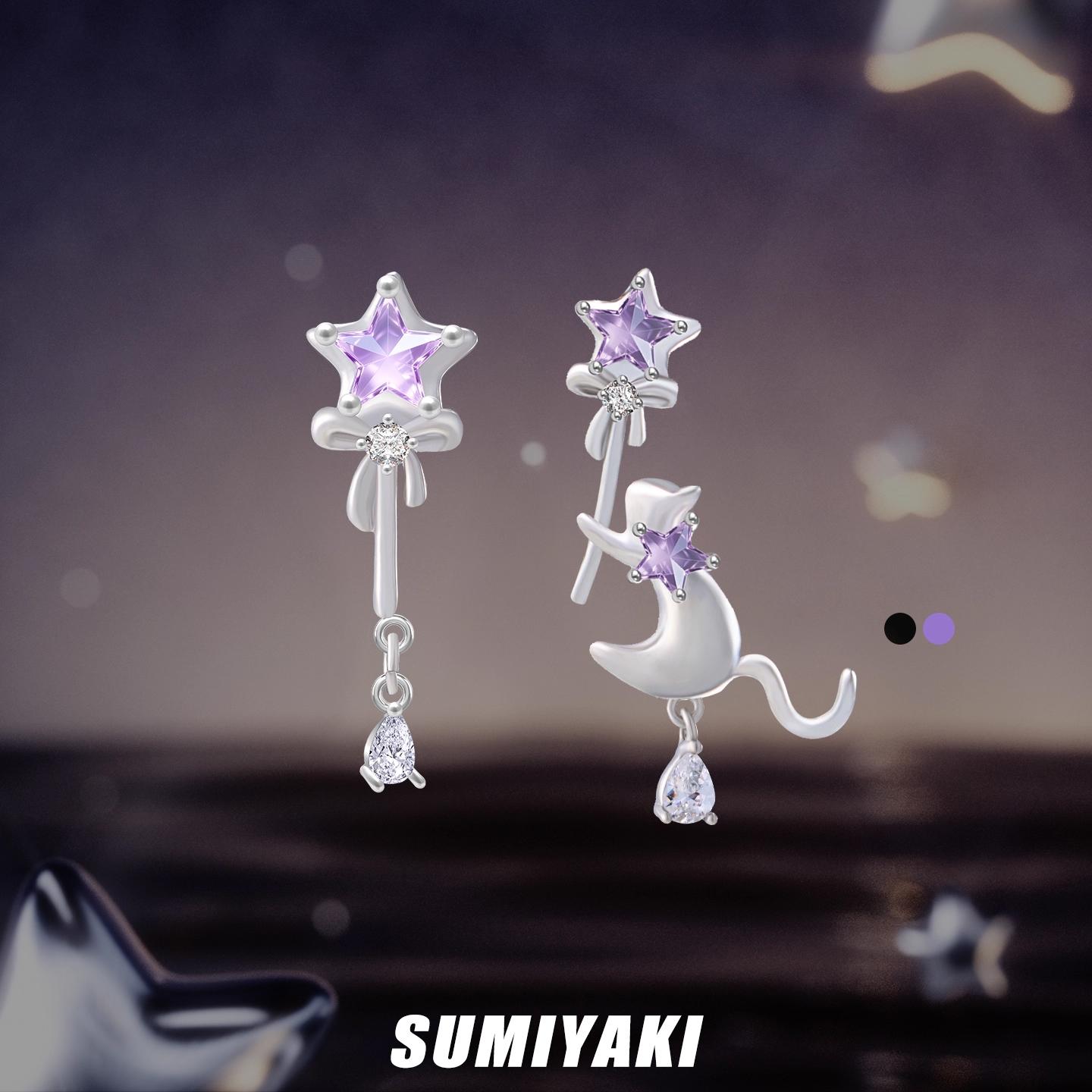 Magic Cat Asymmetrical Earrings