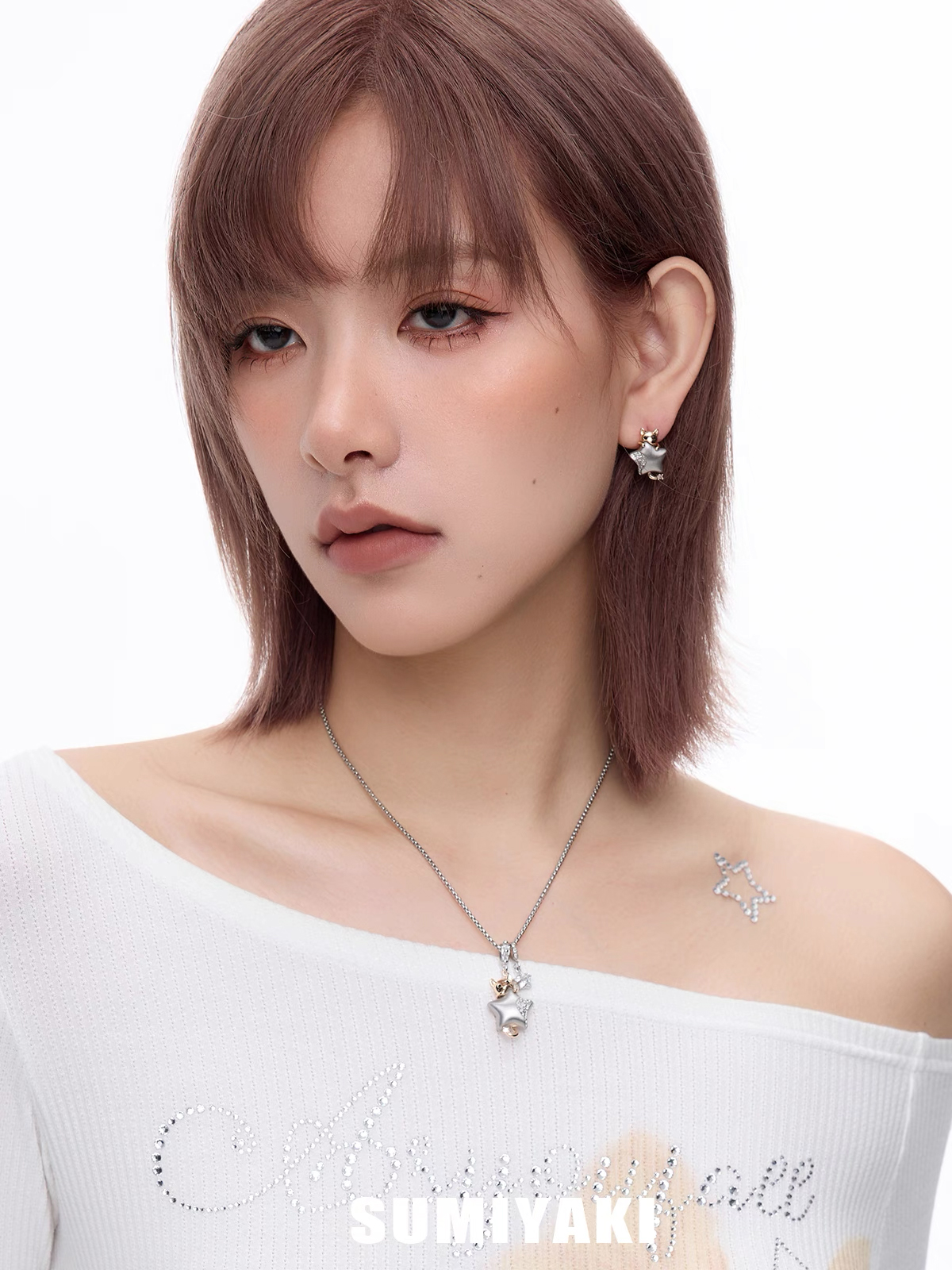 Starry Wishes Cat Pendant Necklace