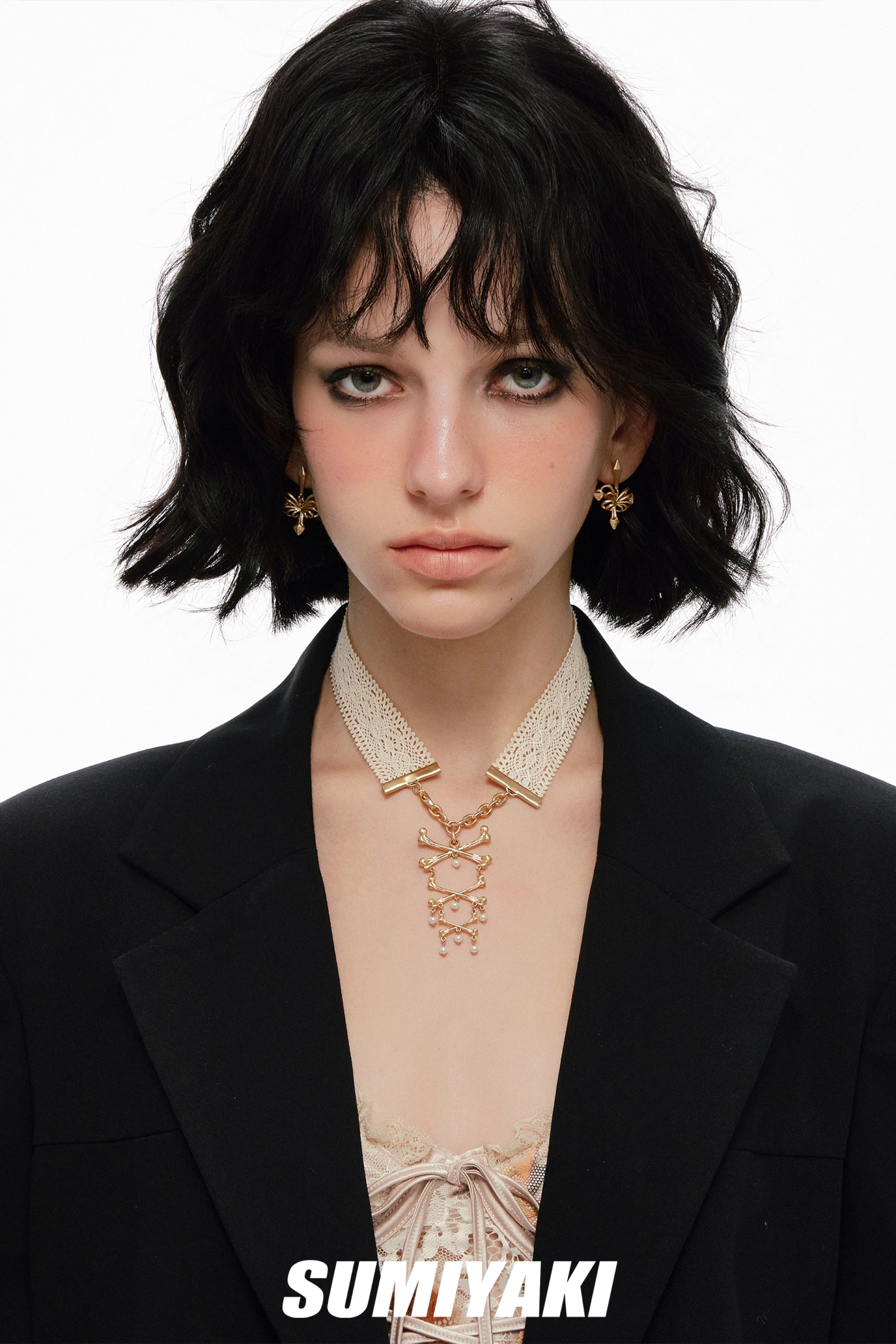 Skeletal Butterfly Lace Choker