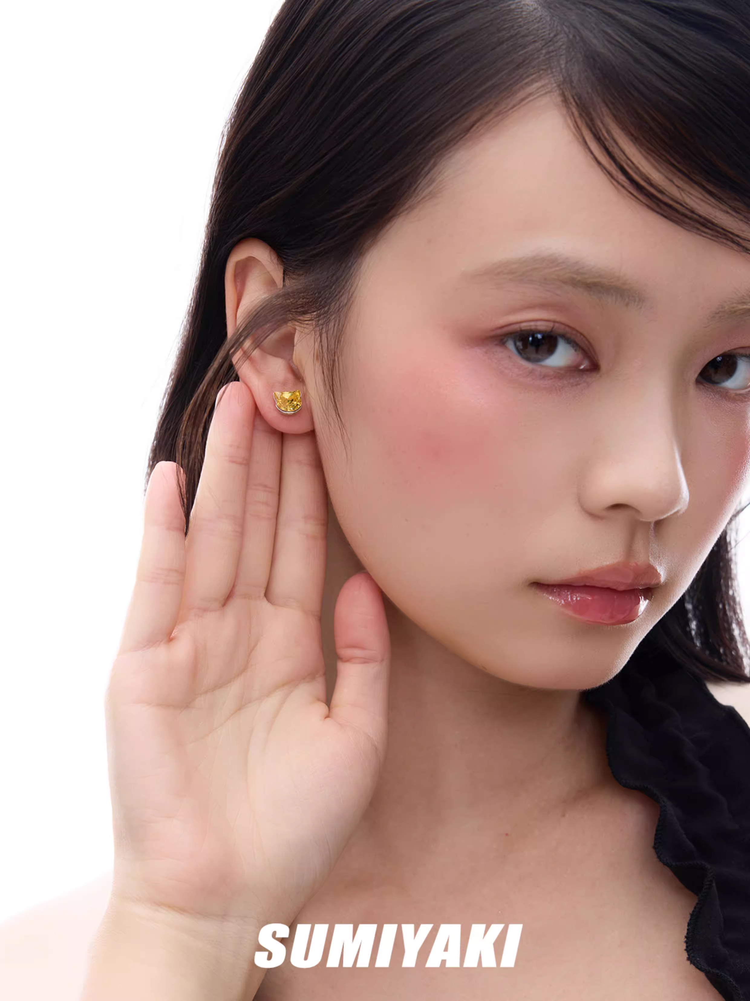 Crystal Cat Stud Earrings