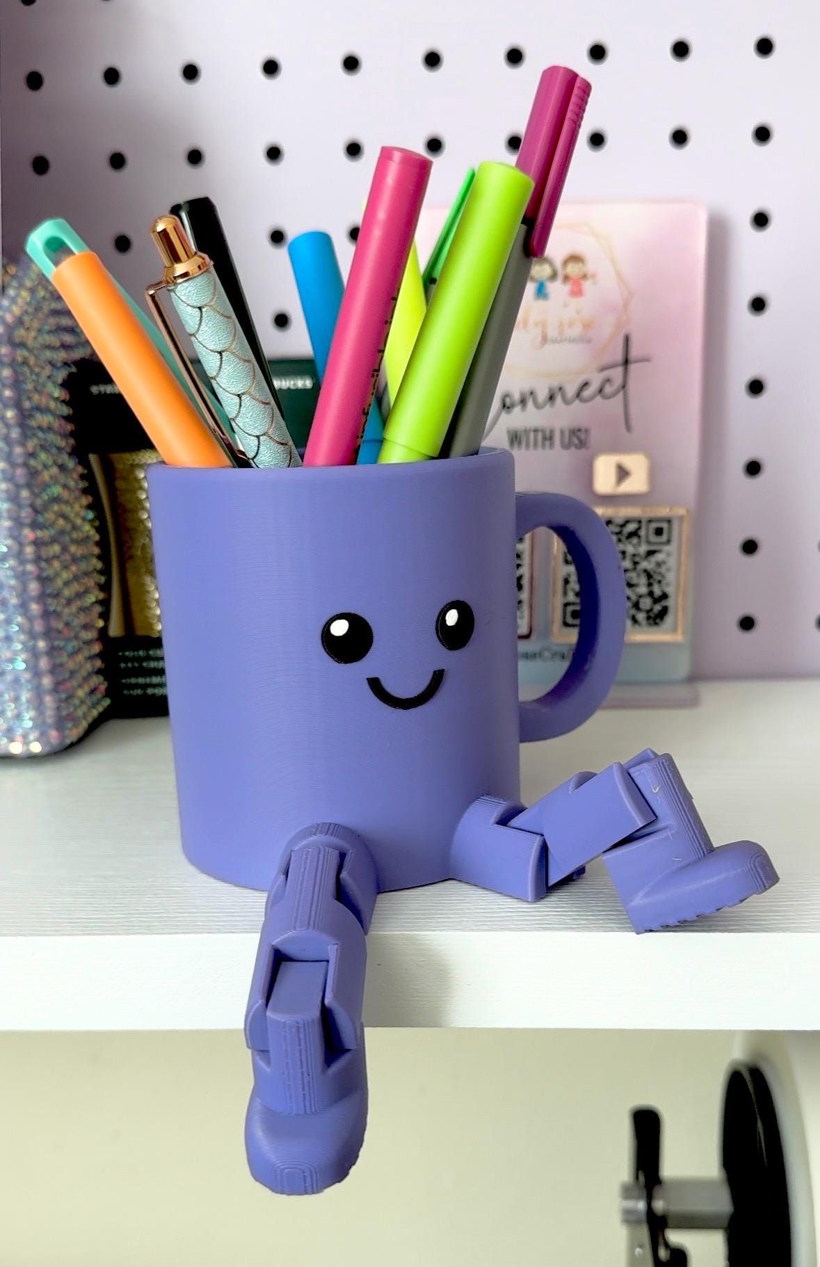 Cute Purple Desk Organizer Mug
