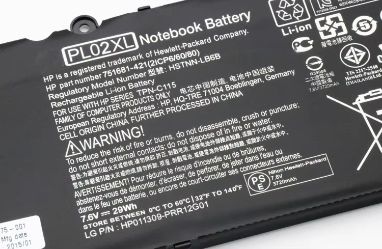 PL02XL TPN-C115 HSTNN-DB6B HSTNN-LB6B 751875-001 751875-005 Original Laptop Battery for HP Pavilion X360 11-N116TU 