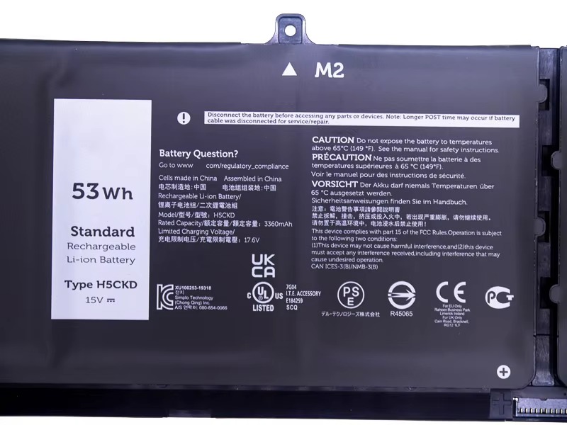 H5CKD 9077G TXD03 P130G P101F Original Laptop Battery for DELL Vostro 5502 5501 5402 5301 5300