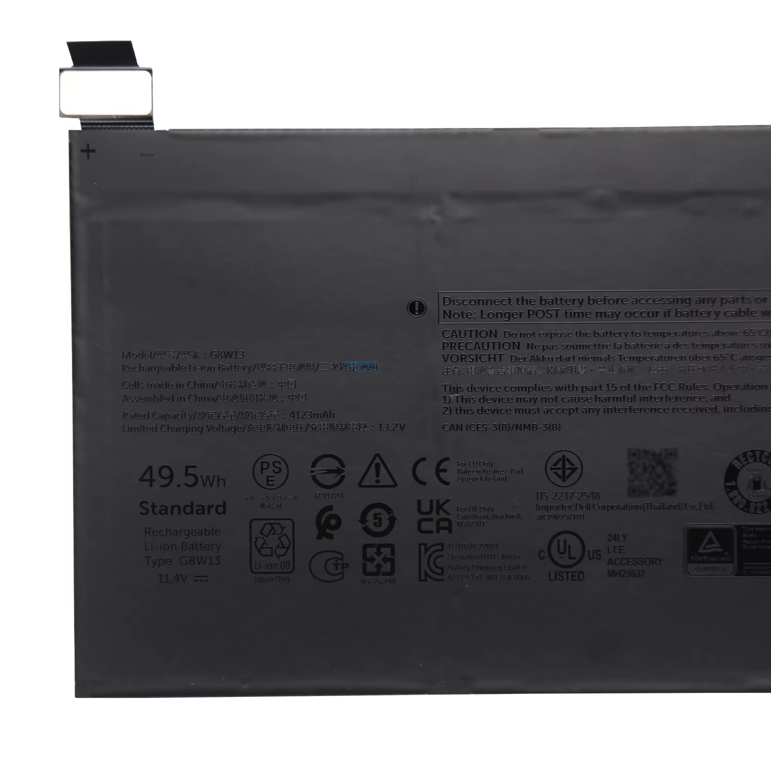 G8W13 07HFP9 original genuine laptop battery for DELL XPS 13 9315 2-in-1