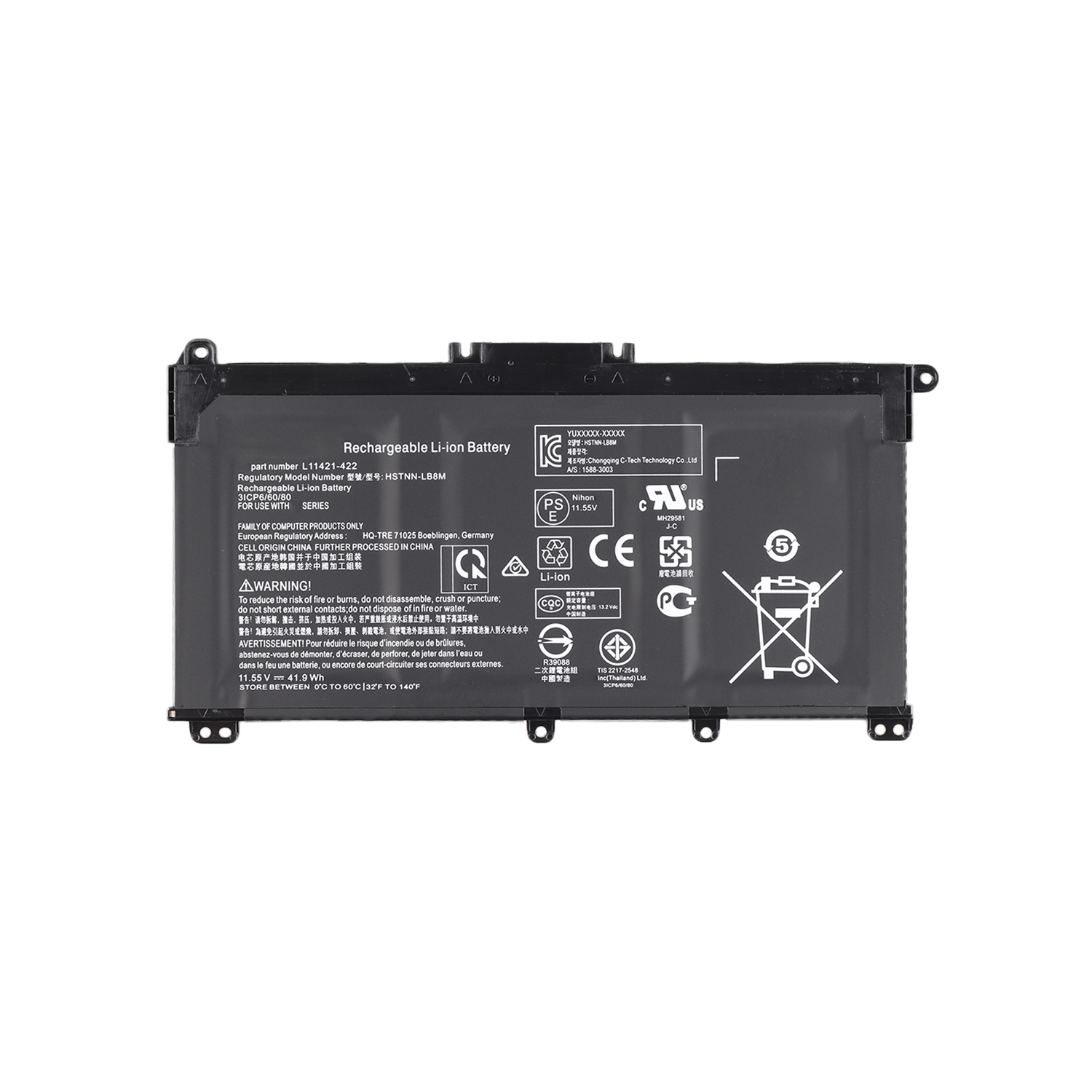 11.55V 41.9Wh HT03XL Laptop Battery 