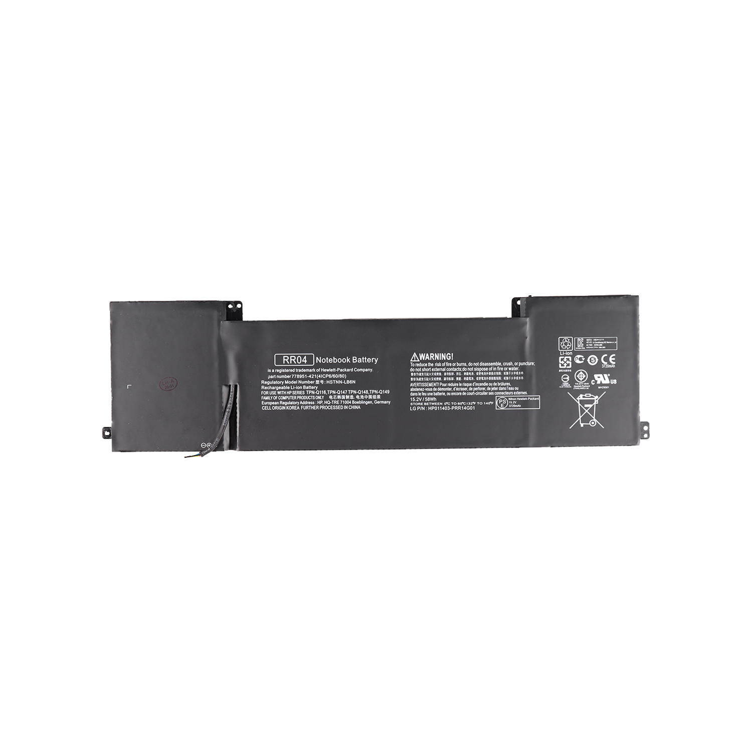 15.2V 58Wh RR04 Laptop Battery 