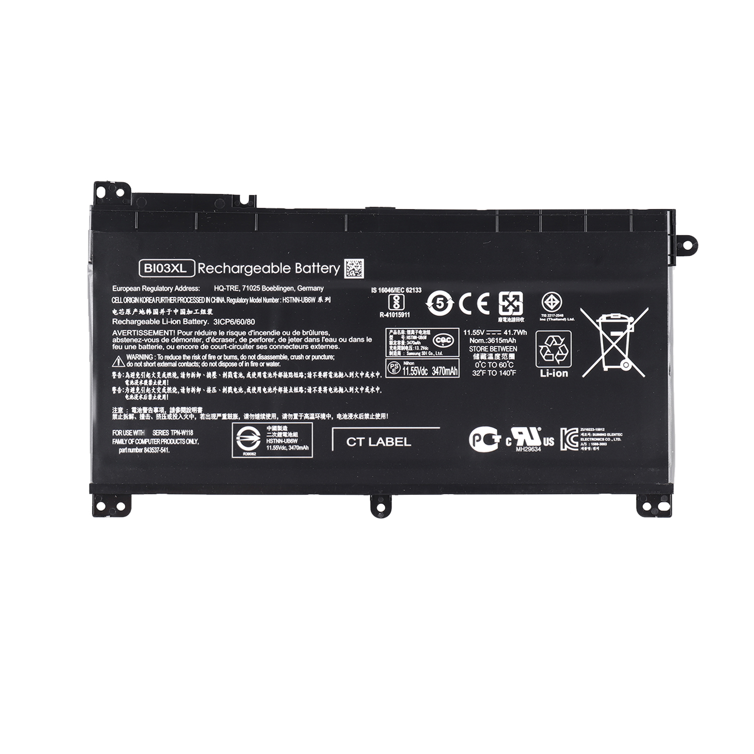 11.55V 41.7Wh BI03XL Laptop Battery